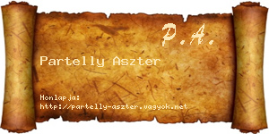 Partelly Aszter névjegykártya
